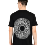Men’s Aesthetic Black Pure Cotton T-Shirt with Artistic psychic Vibe- Back Print