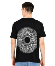 Men’s Aesthetic Black Pure Cotton T-Shirt with Artistic psychic Vibe- Back Print