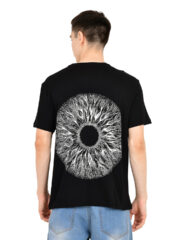 Men’s Aesthetic Black Pure Cotton T-Shirt with Artistic psychic Vibe- Back Print