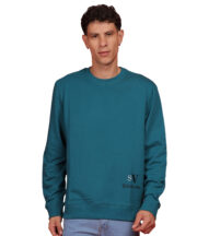 Men’s Premium Pure Cotton French Terry Sweatshirt Teal Blue