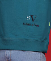 Men’s Premium Pure Cotton French Terry Sweatshirt Teal Blue - Image 6