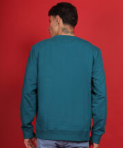 Men’s Premium Pure Cotton French Terry Sweatshirt Teal Blue - Image 4