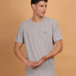 Men's Premium Pure Cotton Plain Round Neck T-Shirt In Grey