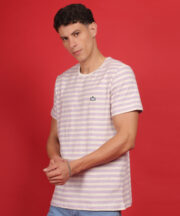 Mens Premium Pure Cotton Classic Striped Round Neck T-Shirt - Image 3