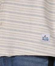 Men’s Knitted Jacquard Premium Cotton Shirt – Beige Striped Elegance - Image 6