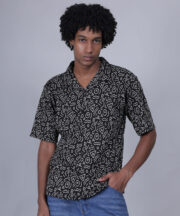 Black shirt with Afro design