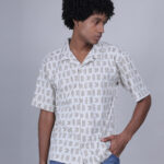 White with brown Harapn Design