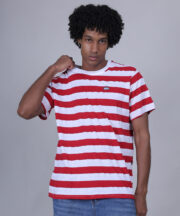 Men's Round Neck Premium Pure Cotton T-shirt in Strips - Image 5