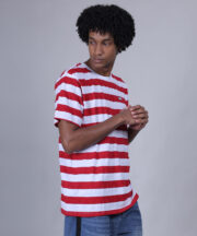 Men's Round Neck Premium Pure Cotton T-shirt in Strips - Image 3