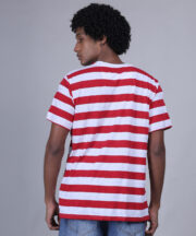 Men's Round Neck Premium Pure Cotton T-shirt in Strips - Image 4