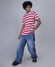 Men's Round Neck Premium Pure Cotton T-shirt in Strips - Image 2