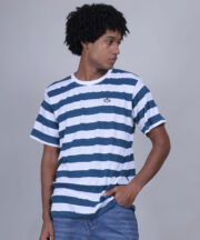 Men's Round Neck Premium Pure Cotton T-shirt in Strips