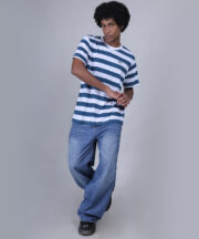 Men's Round Neck Premium Pure Cotton T-shirt in Strips - Image 6