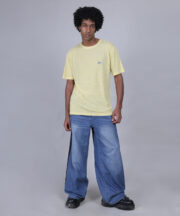 Men’s Premium Yellow & White Striped Round-Neck Cotton T-Shirt - Image 2