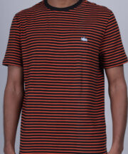 Men's Premium Pure Cotton Sleek Black & Orange Striped Round Neck T-Shirt - Image 5