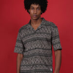 Black shirt with Afro design