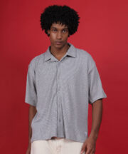 Grey Knitted Premium Cotton Shirt – Effortless Comfort, Timeless Style - Image 3