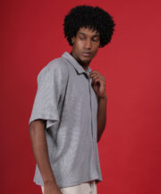 Grey Knitted Premium Cotton Shirt – Effortless Comfort, Timeless Style - Image 6