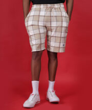 “Plaid & Proud: The Beige Checkmate Shorts” for  Todays Men