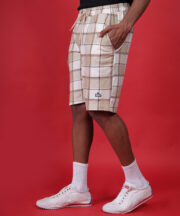 “Plaid & Proud: The Beige Checkmate Shorts” for  Todays Men - Image 4