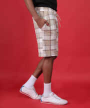 “Plaid & Proud: The Beige Checkmate Shorts” for  Todays Men - Image 5