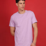 Men’s Premium Pure Cotton Plain Round Neck Lilac T-Shirt